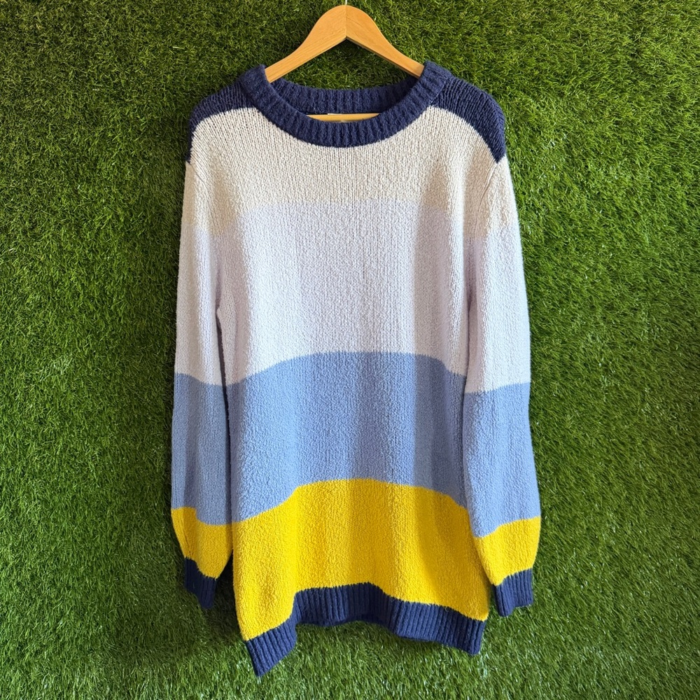 Treasure & Bond Color Block Tunic Sweater Plus Curvy